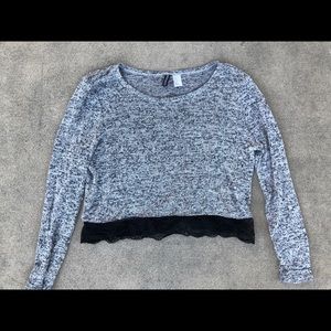 H & M sweater with lace on the bottom